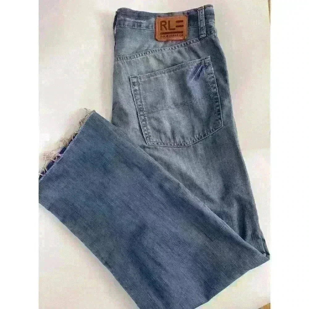 Vintage RL Polo Jeans Co. Men's Relaxed Straight Leg 100% Cotton Size 33 Flaw - Picture 4 of 15